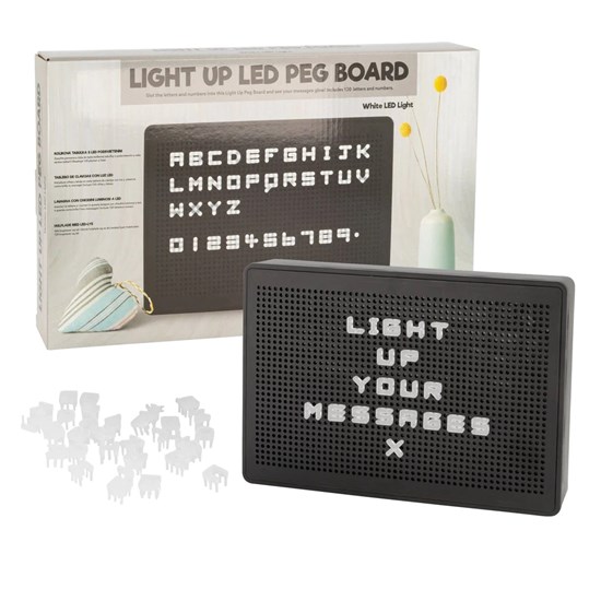 Light Up LED Peg Board met 120 Letters/Cijfers e.d. (3xAA) 