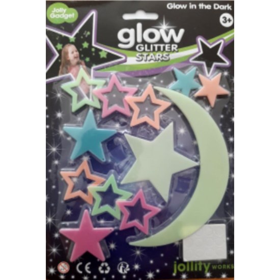 jolly gadget Glow in de Dark Glitter Stars 3+ 