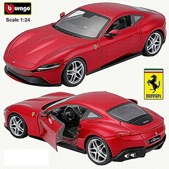 Bburago Ferrari Roma 1/24 Metallic Rood 