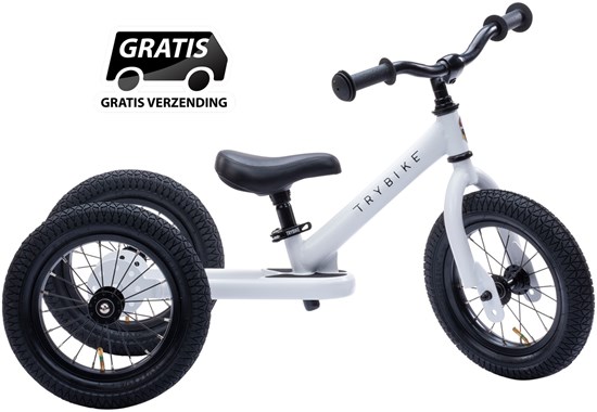 the Original Trybike Metaal 3 Wiel Wit 15mnd+ / 6 jaar 