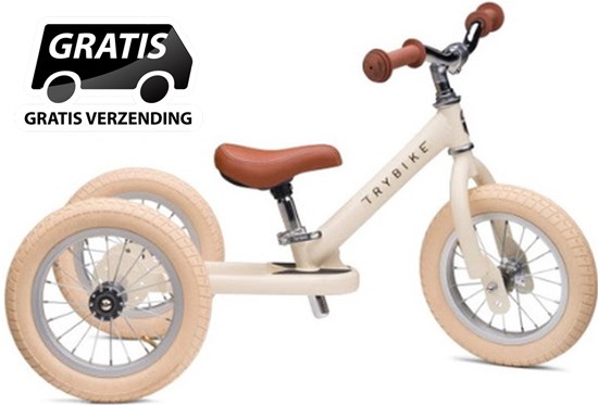 the Original Trybike Metaal 3 Wiel Vintage Beige 15mnd+ / 6 jaar 