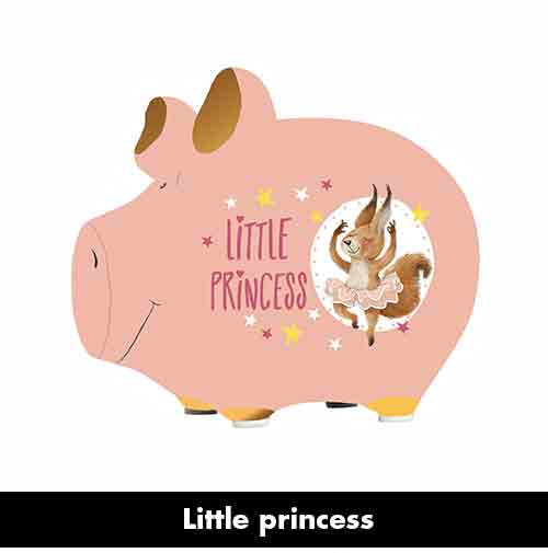 Aardewerk Spaarpot met tekst Little Princess Roze 