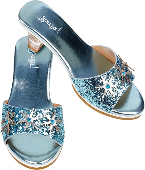 Souza Slipper Hoge Hak Frozen IJskoningin, Licht Blauw metallic, maat 30-31 