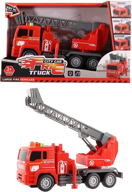 Brandweer Auto met Licht en Geluid circa 24cm 