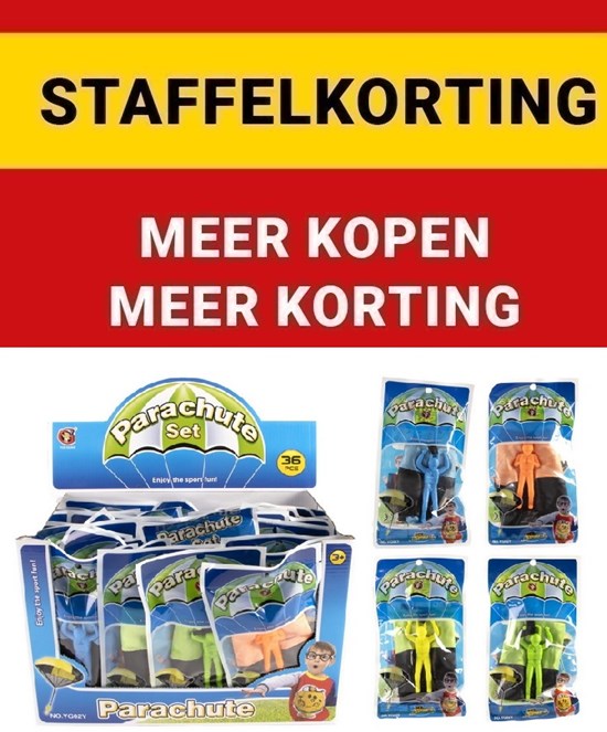 Parachute Figuur in Zakje assorti kleuren  