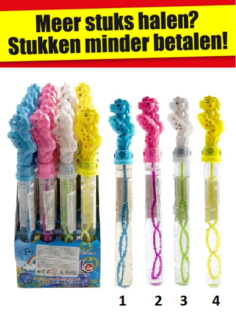 Bellenblaas Unicorn assorti kleuren 