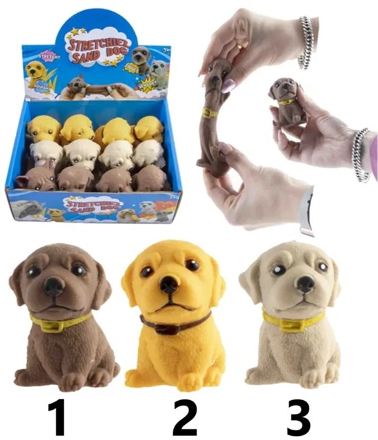 Squeeze Stretchiez Sand Dog ass.kleuren 16cm 3+ 