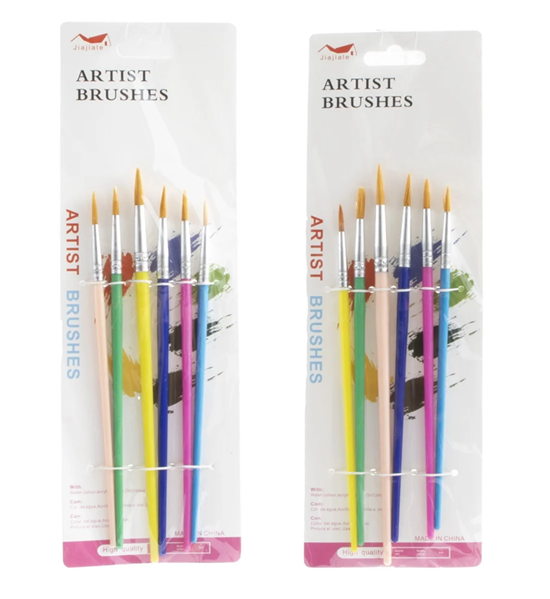 Artiste Brushes 6 Penselen op Kaart 
