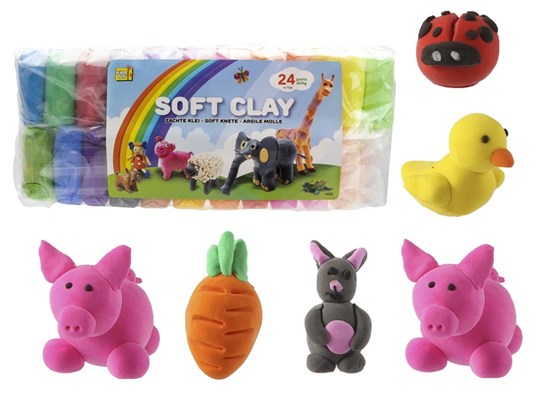 Kidsfun Soft Klei 24 Kleuren circa 12gram 3+  