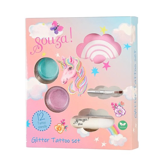 Souza Glitter Tatto Unicorn set assorti 