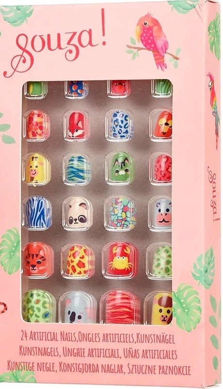 Souza 24 Animals Plaknagels in Doosje 4+ 