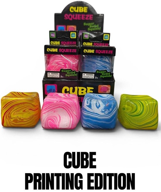 Sensory Squishy Cube Iced Colors assorti Kleuren 3+