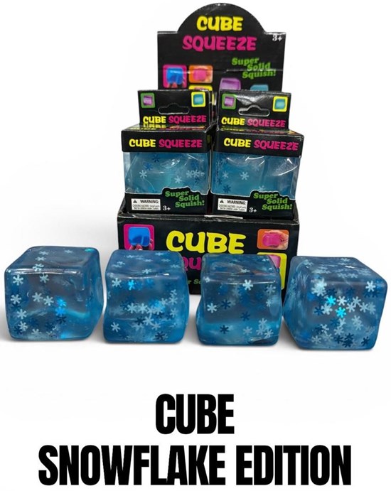Sensory Squishy Cube Snowflake assorti Prints 3+