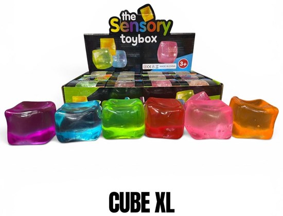 Sensory Squishy Cube XL assorti Kleuren 3+