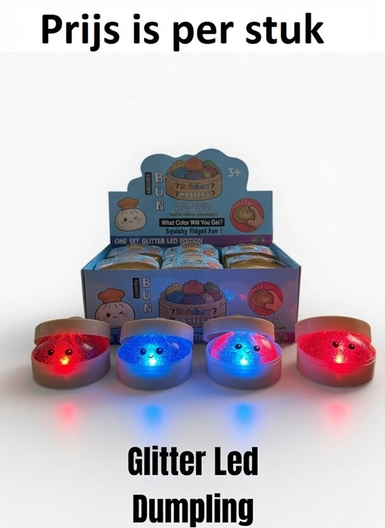 Squishy Dumpling Glitter met LED Verlichting 3+