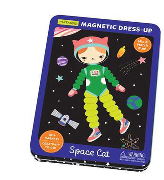 opruiming mudpuppy Space Cats Magnetische aankleed figuren in blik 4+