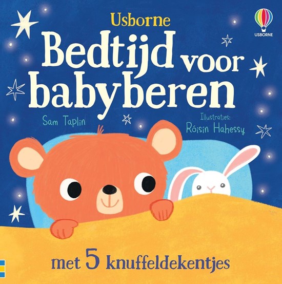 usborne Kartonboek Bedtijd voor Babyberen met 5 Knuffeldekentjes 1+ 