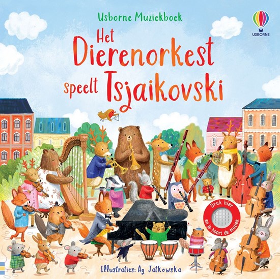 usborne Geluiden Kartonboek het Dierenorkest speelt Tsjakovski 2+ 