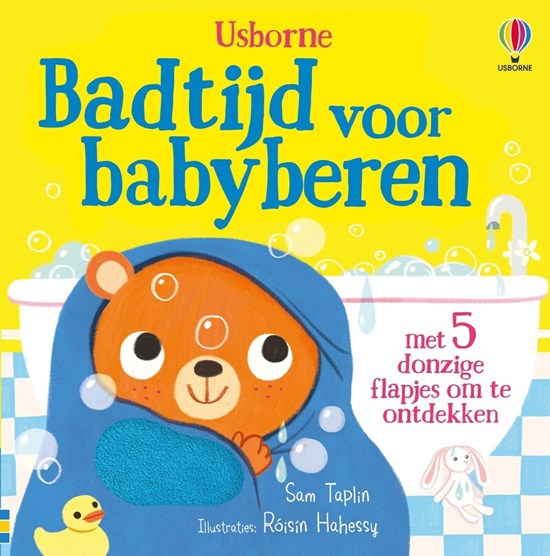 usborn Kartonboek Bedtijd voor Babyberen met 5 Donzige Flapjes om te Ontdekken 1+ 