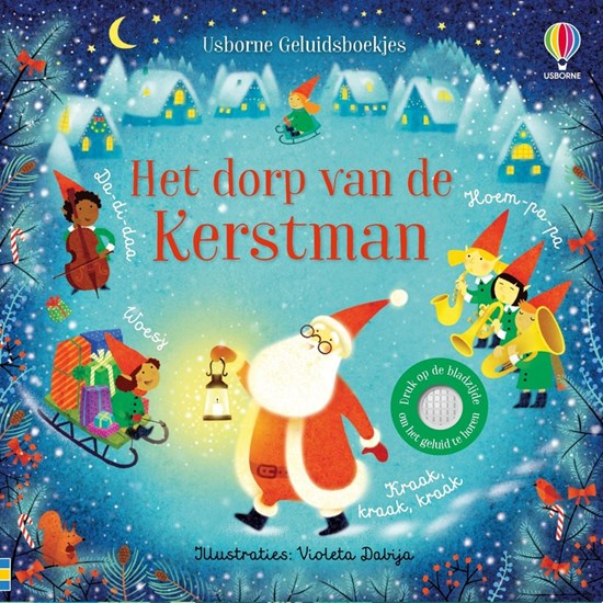 usborne Geludien Kartonboek het Dorp van de Kerstman 1+ 