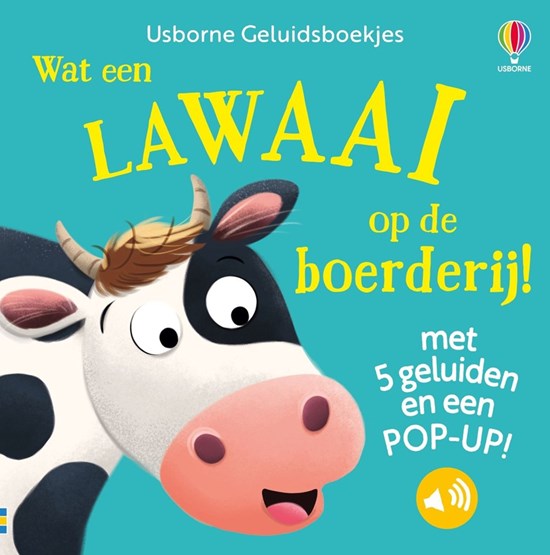 usborne Karton Geluidenboek Wat Een Lawaai op de Boerderij ! 