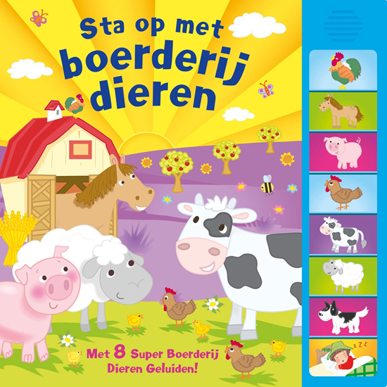 rebo Geluiden Kartonboek Sta op met Boerderijdieren 