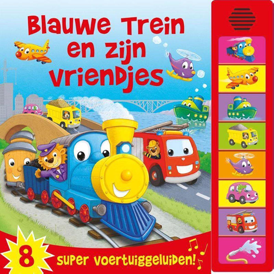 rebo Geluiden Kartonboek Blauwe Trein en zijn Vriendjes 3+