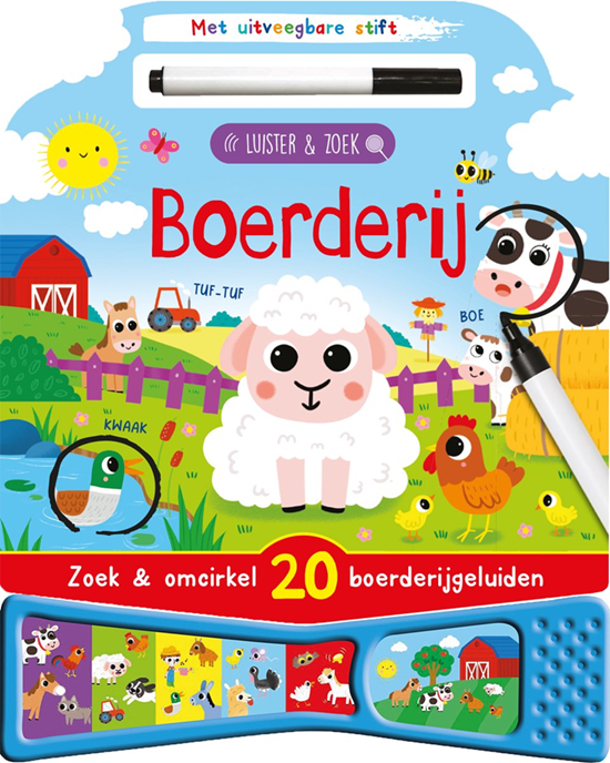 rebo Luister & Zoek Kartonboek Boerderij 3+ 