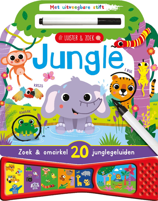 rebo Luister & Zoek Kartonboek Jungle 3+ 