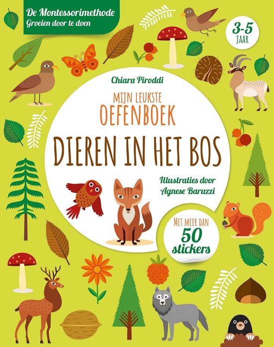 montessorimethode Mijn Leukste Oefenboek Dieren in het Bos 3-5 jaar
