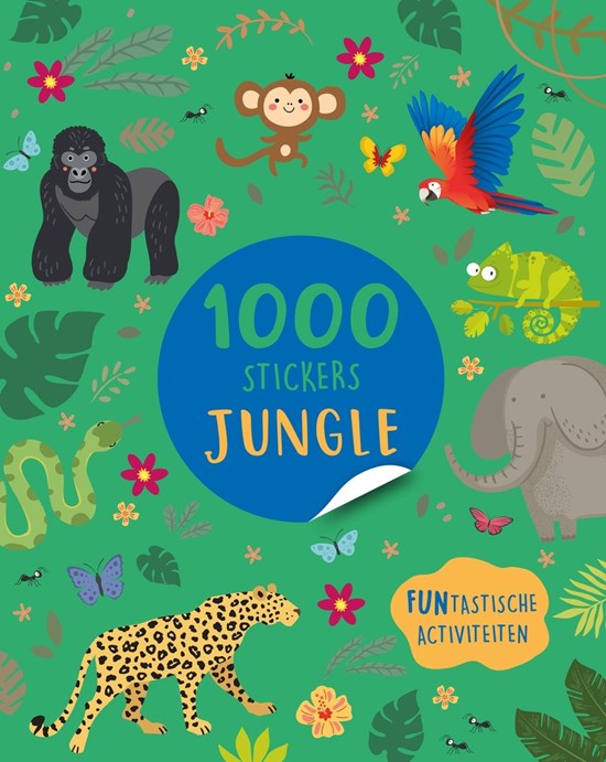 rebo Stickerboek A4 Formaat Jungle met 1000stikcers 3+