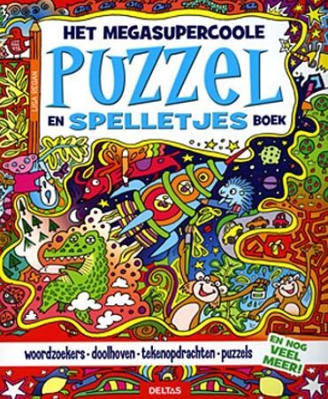 deltas het MEGASUPERCOOLE Puzzel en Spelletjes boek