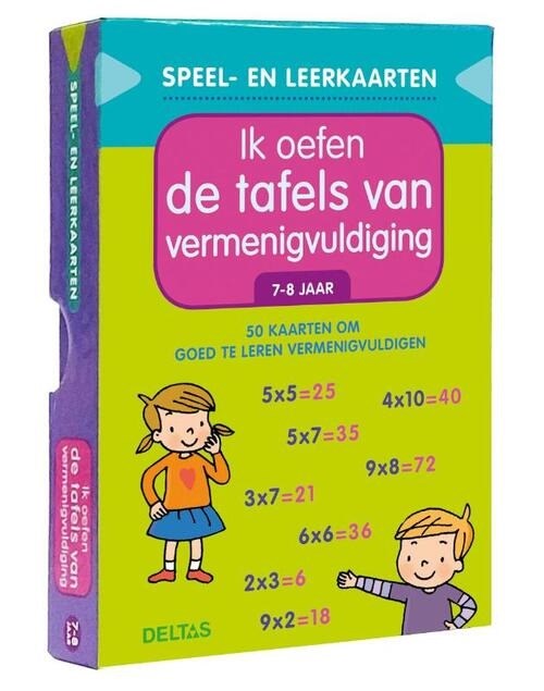 Deltas Speel- en leerkaarten - Ik oefen de tafels van vermenigvuldiging (7-8j.) 