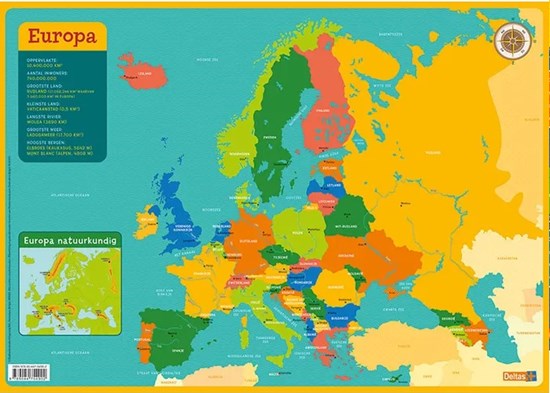 deltas Educatieve Onderlegger/Placemat Europa kaart