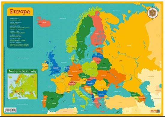 Deltas Educatieve onderleggers Kaart Europa