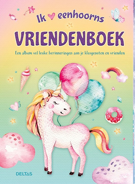Deltas Ik hou van eenhoorns vriendenboek