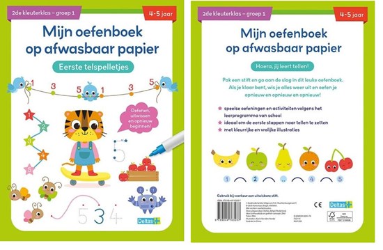 deltas Mijn Oefenboek op Afwasbaar Papier Eerste Telspelletjes 4-5 jaar
