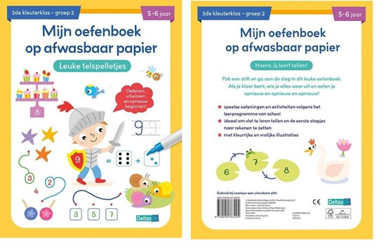 deltas Mijn Oefenboek op Afwasbaar Papier Leuke Telspelletjes 5-6 jaar
