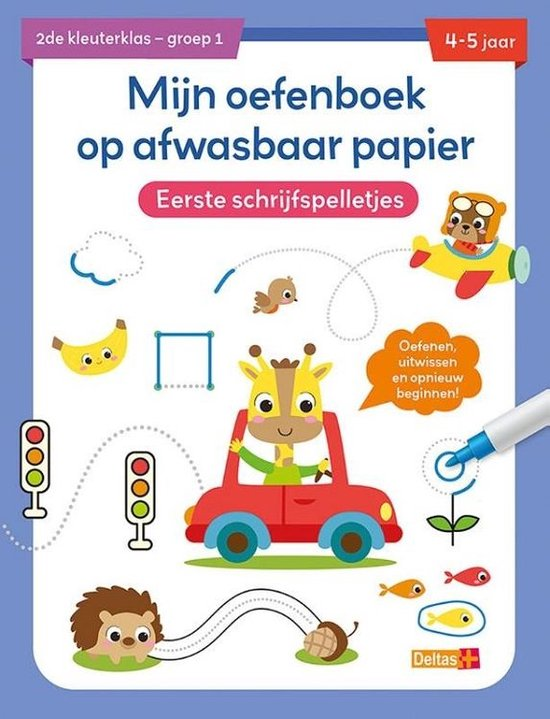 deltas Mijn Oefenboek op Afwasbaar Papier Eerste Schrijfspelletjes 4-5 jaar 