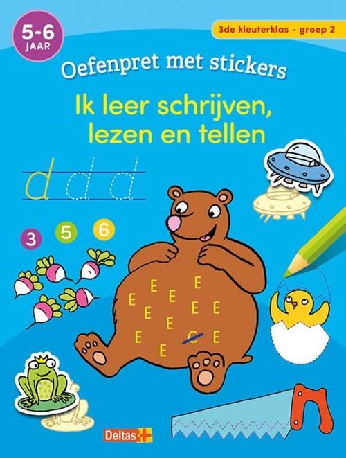 deltas Oefenpret met Stickers Ik Leer Schrijven, Lezen en Tellen 5-6 jaar