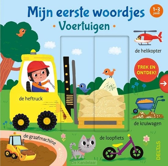 deltas Mijn Eerste Woordjes Teek en Ontdek kartonboek Voertuigen 1-3jaar