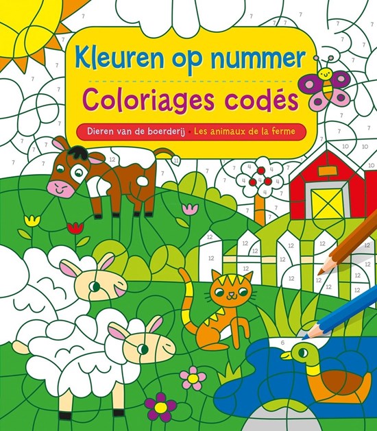 Deltas Kleuren op nummer Dieren van de Boerderij