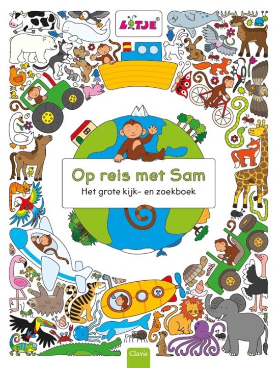 clavis Groot Kartonboek Op Reis Met Sam het GROTE kijk- en zoekboek 