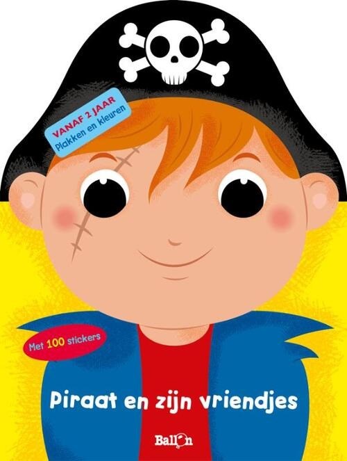 de ballon PIRAAT en zijn VRIENDJES PLAKKEN en KLEUREN 2+