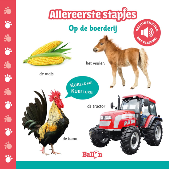 de Ballon Allereerste Geluiden Kartonboek op de Boerderij 12mnd+ 