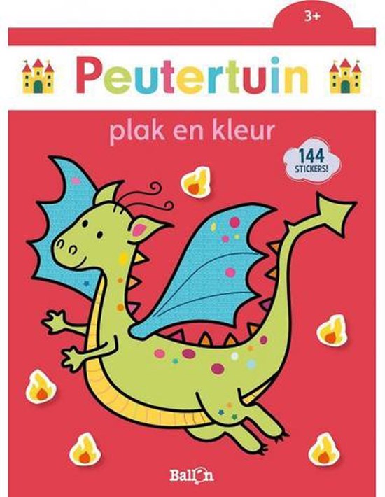 de ballon PEUTERTUIN PLAK en KLEUR DRAKEN 144 STICKERS 3+