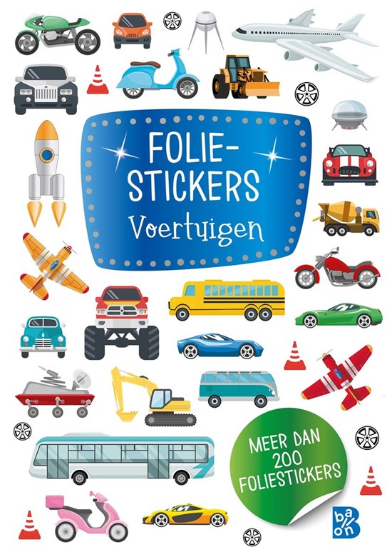 de Ballon Folie Stickers Voertuigen boek MEER DAN 200 Stickers 