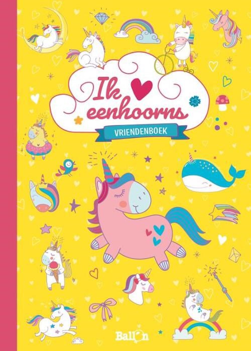 de ballon Ik Hou van Eenhoorns vriendenboek