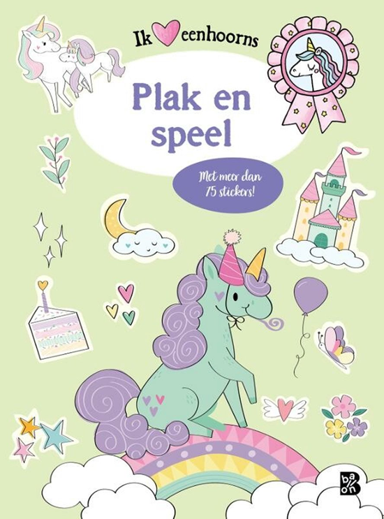 de ballon Ik Hou van Eenhoorns Plak en Speel boek met MEER DAN 75 Stickers ! 4+ 