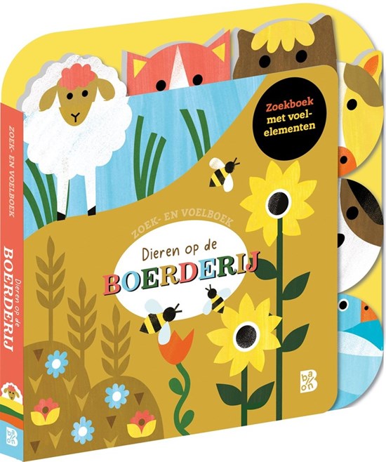 de Ballon Kartonboek Zoek en Voelboek Dieren op de Boerderij 1+